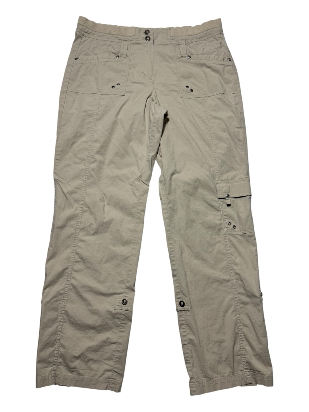 Chico's Zenergy Cotton Stretch Utility Cargo Roll Up Convertible Pants Size 1 M